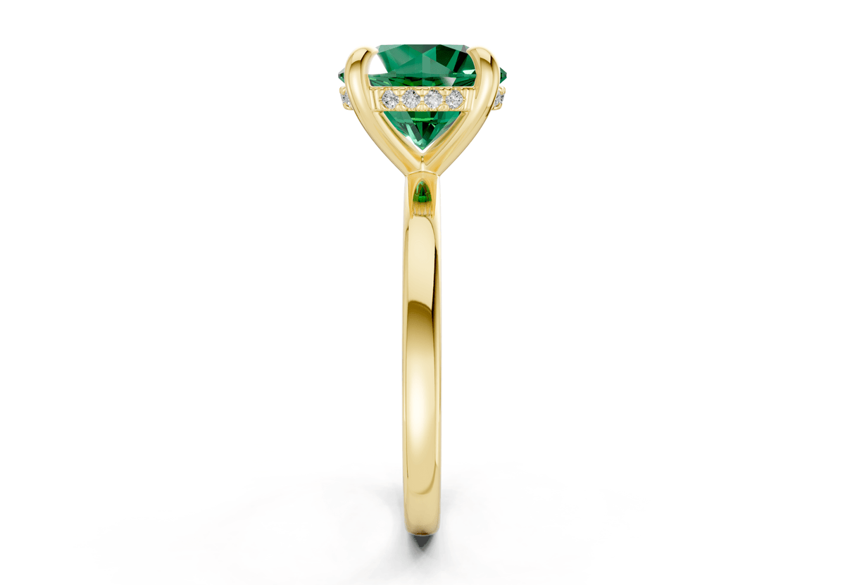Solstice Emerald Gemstone Solitaire Round Cut 2.3mm Engagement Ring