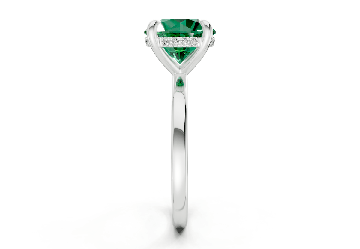 Solstice Emerald Gemstone Solitaire Round Cut 2.3mm Engagement Ring