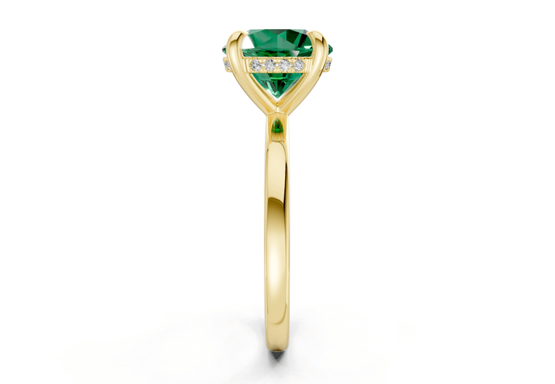 Solstice Emerald Gemstone Solitaire Round Cut 2mm Engagement Ring - Ring Premier