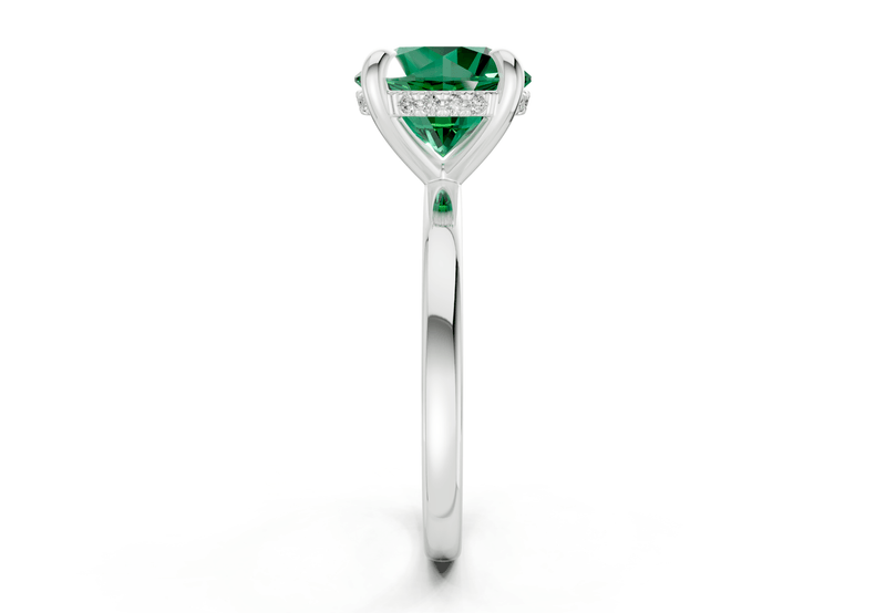 Solstice Emerald Gemstone Solitaire Round Cut 2mm Engagement Ring - Ring Premier
