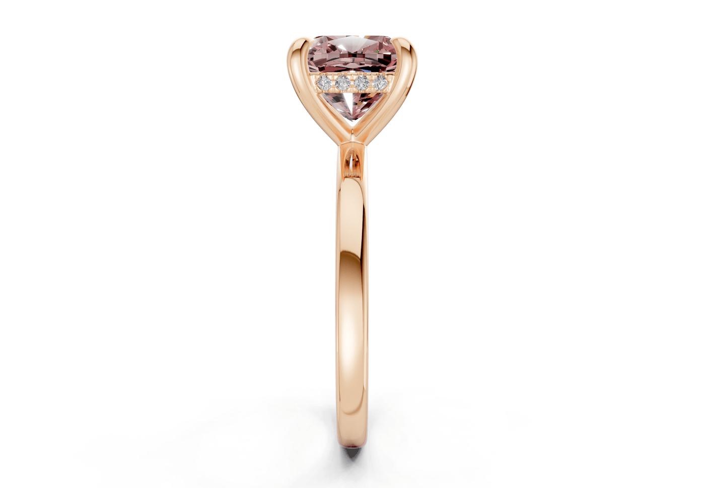 Solstice Pink Diamond Solitaire Cushion Squareuare Cut 1.8mm Engagement Ring