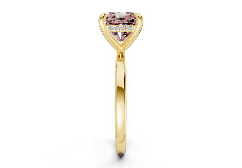 Solstice Pink Diamond Solitaire Cushion Squareuare Cut 2.3mm Engagement Ring - Ring Premier