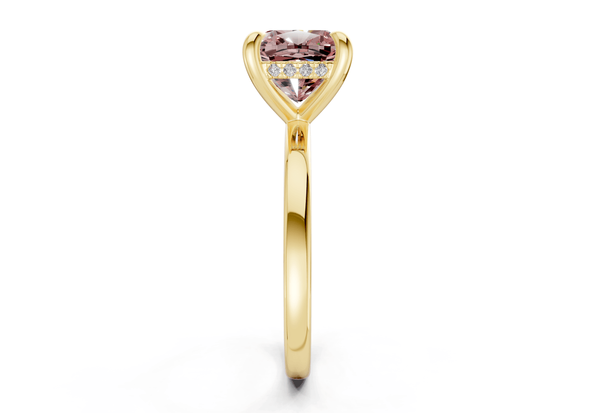 Solstice Pink Diamond Solitaire Cushion Squareuare Cut 2mm Engagement Ring