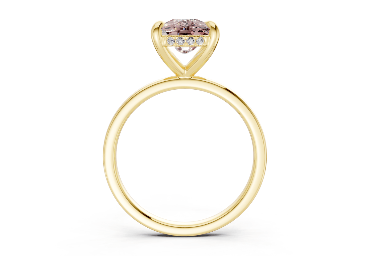 Solstice Pink Diamond Solitaire Elongated Cushion Cut 2.3mm Engagement Ring