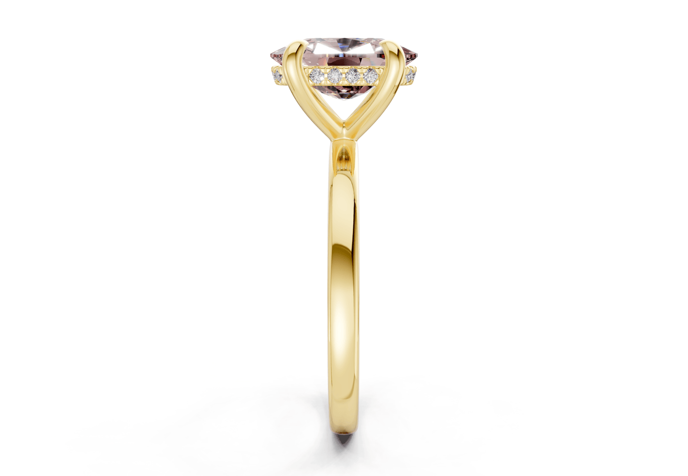 Solstice Pink Diamond Solitaire Elongated Cushion Cut 2.3mm Engagement Ring