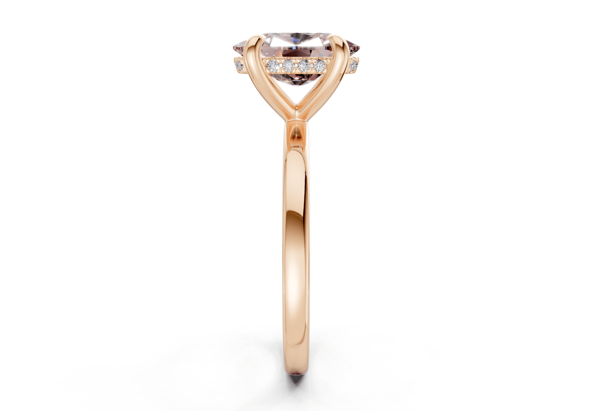 Solstice Pink Diamond Solitaire Elongated Cushion Cut 2mm Engagement Ring