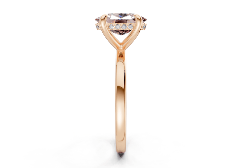 Solstice Pink Diamond Solitaire Elongated Cushion Cut 2mm Engagement Ring - Ring Premier