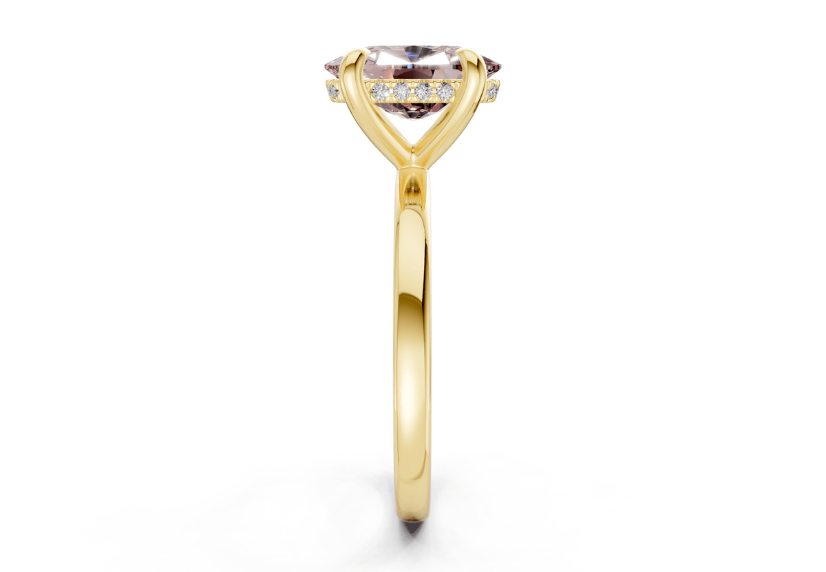 Solstice Pink Diamond Solitaire Elongated Cushion Cut 2mm Engagement Ring