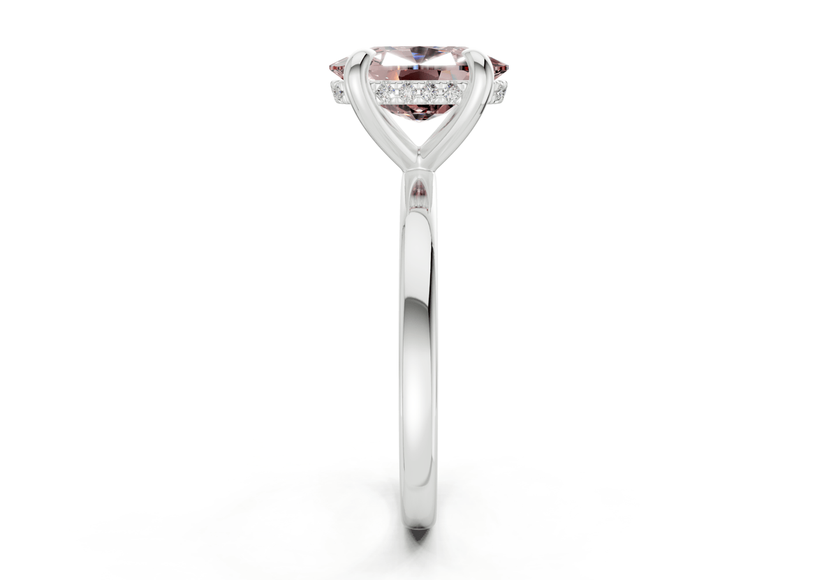 Solstice Pink Diamond Solitaire Elongated Cushion Cut 2mm Engagement Ring