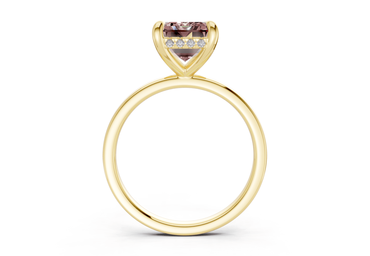 Solstice Pink Diamond Solitaire Emerald Cut 2mm Engagement Ring
