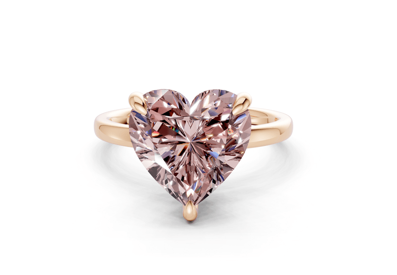 Solstice Pink Diamond Solitaire Heart Cut 2mm Engagement Ring - Ring Premier