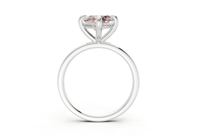 Solstice Pink Diamond Solitaire Marquise Cut 1.8mm Engagement Ring - Ring Premier
