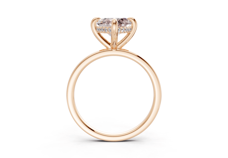 Solstice Pink Diamond Solitaire Marquise Cut 1.8mm Engagement Ring - Ring Premier