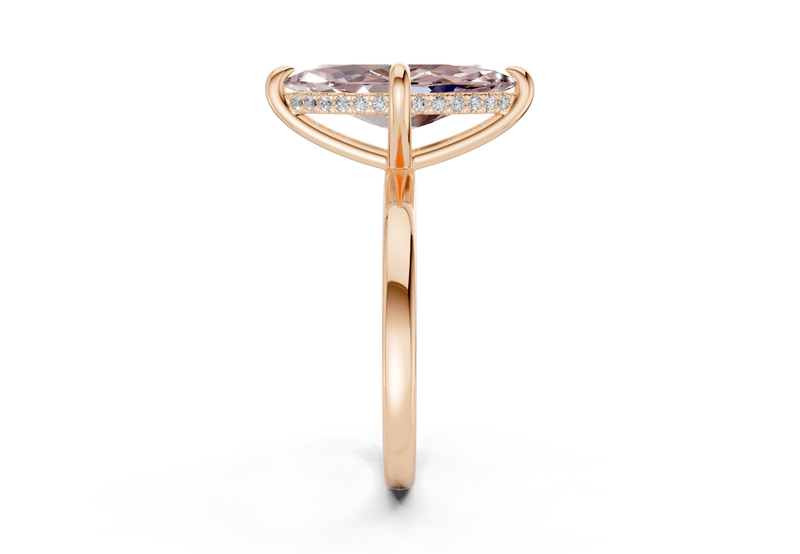 Solstice Pink Diamond Solitaire Marquise Cut 1.8mm Engagement Ring - Ring Premier