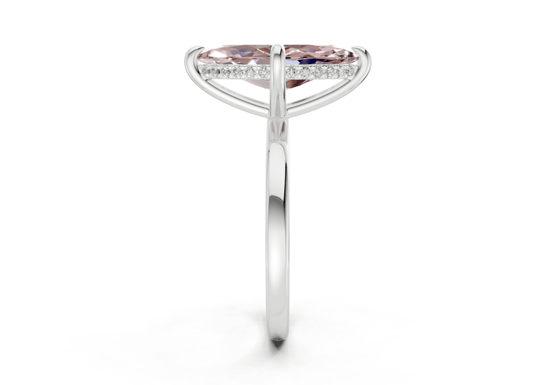 Solstice Pink Diamond Solitaire Marquise Cut 2.3mm Engagement Ring - Ring Premier