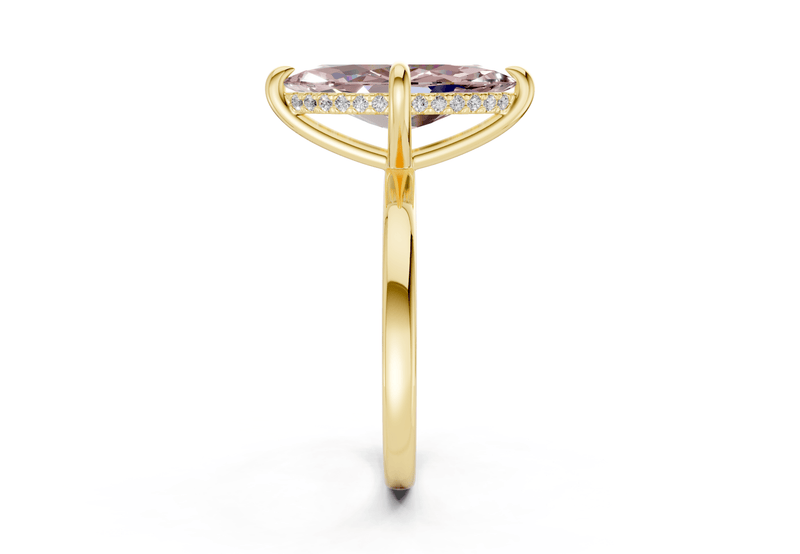 Solstice Pink Diamond Solitaire Marquise Cut 2.3mm Engagement Ring - Ring Premier