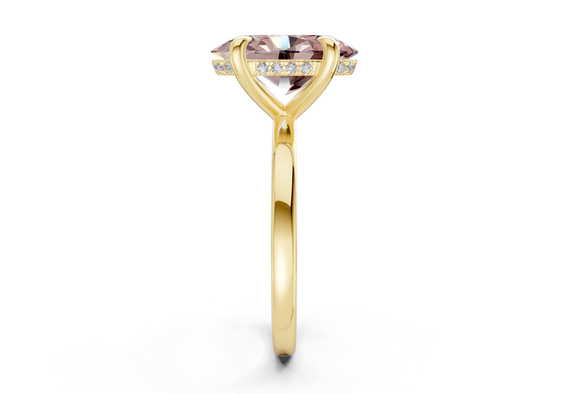 Solstice Pink Diamond Solitaire Oval Cut 2.3mm Engagement Ring - Ring Premier