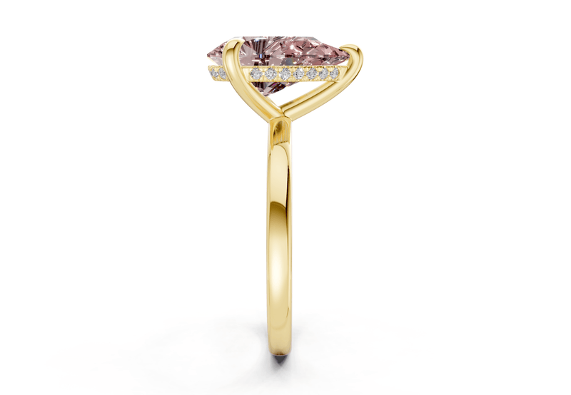 Solstice Pink Diamond Solitaire Pear Cut 2.3mm Engagement Ring - Ring Premier
