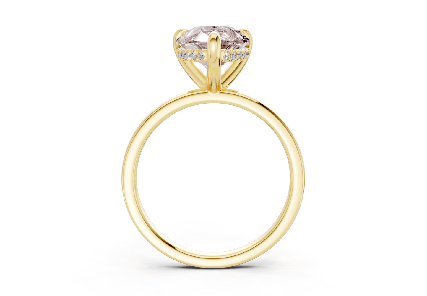 Solstice Pink Diamond Solitaire Pear Cut 2mm Engagement Ring - Ring Premier