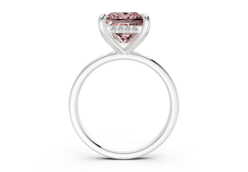 Solstice Pink Diamond Solitaire Princess Cut 1.8mm Engagement Ring - Ring Premier