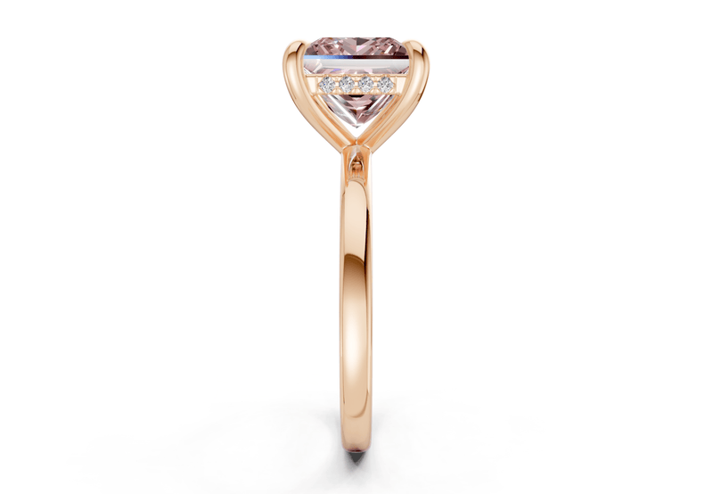 Solstice Pink Diamond Solitaire Princess Cut 2.3mm Engagement Ring - Ring Premier