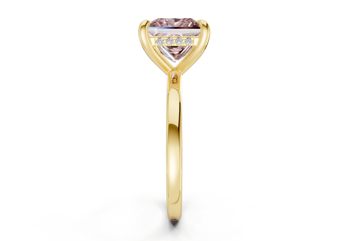 Solstice Pink Diamond Solitaire Princess Cut 2mm Engagement Ring
