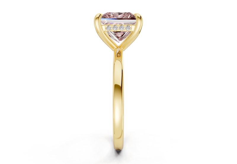 Solstice Pink Diamond Solitaire Princess Cut 2mm Engagement Ring - Ring Premier