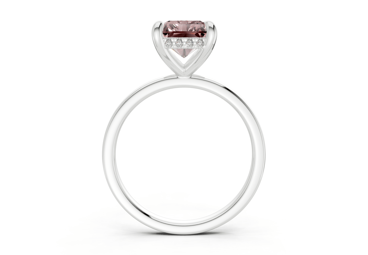 Solstice Pink Diamond Solitaire Radiant Cut 1.8mm Engagement Ring