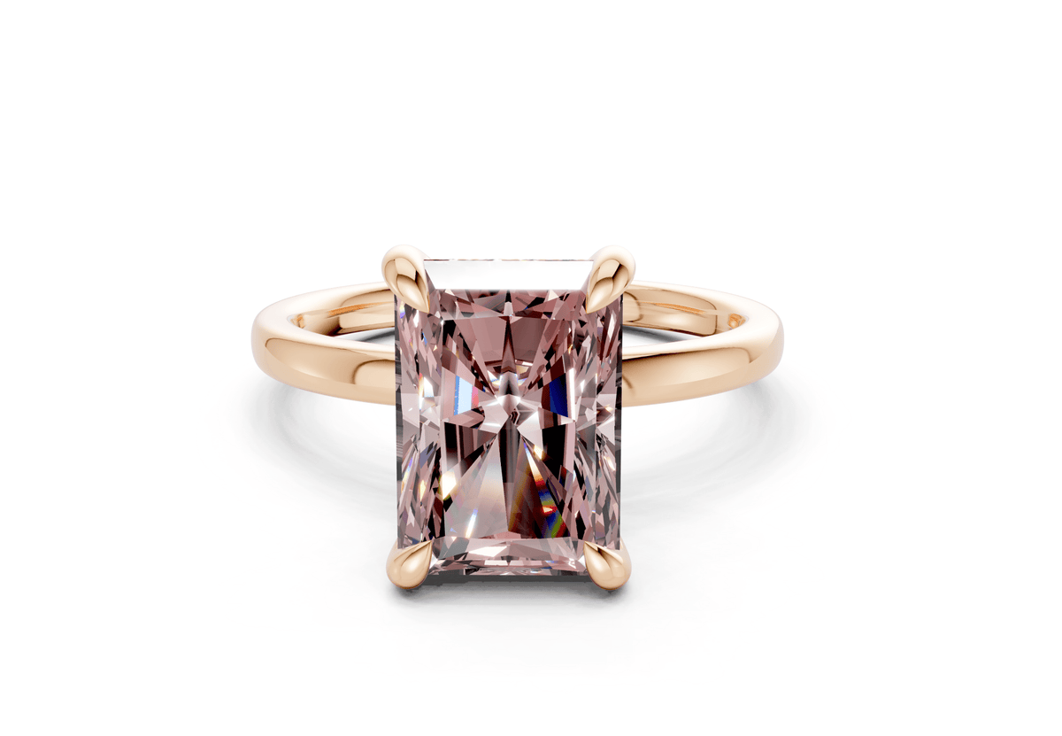Solstice Pink Diamond Solitaire Radiant Cut 1.8mm Engagement Ring