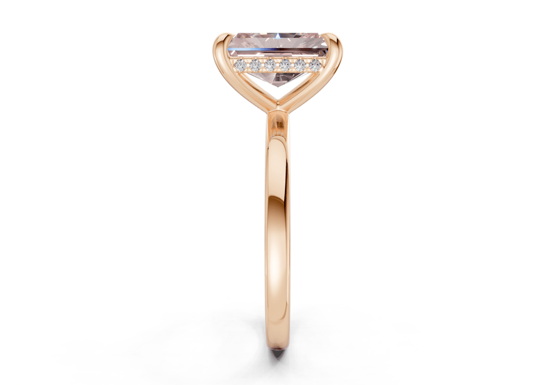Solstice Pink Diamond Solitaire Radiant Cut 1.8mm Engagement Ring - Ring Premier