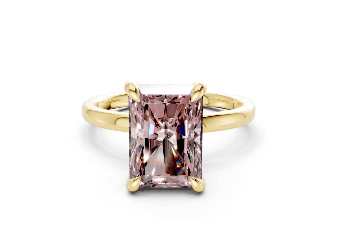 Solstice Pink Diamond Solitaire Radiant Cut 2mm Engagement Ring