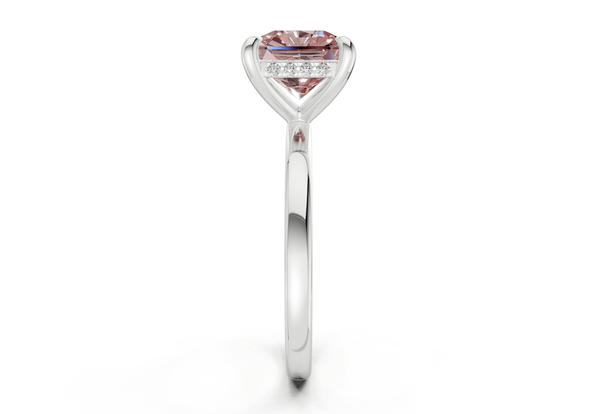 Solstice Pink Diamond Solitaire Radiant Squareuare Cut 1.8mm Engagement Ring