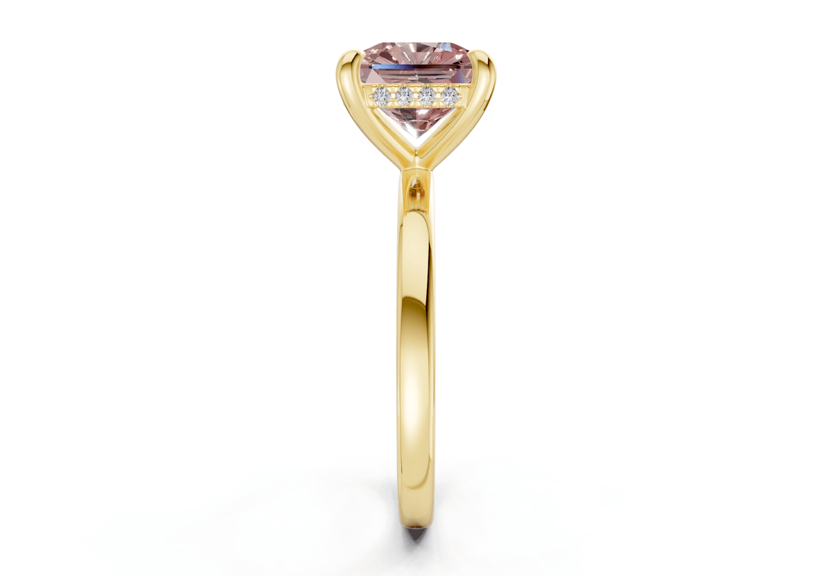 Solstice Pink Diamond Solitaire Radiant Squareuare Cut 1.8mm Engagement Ring