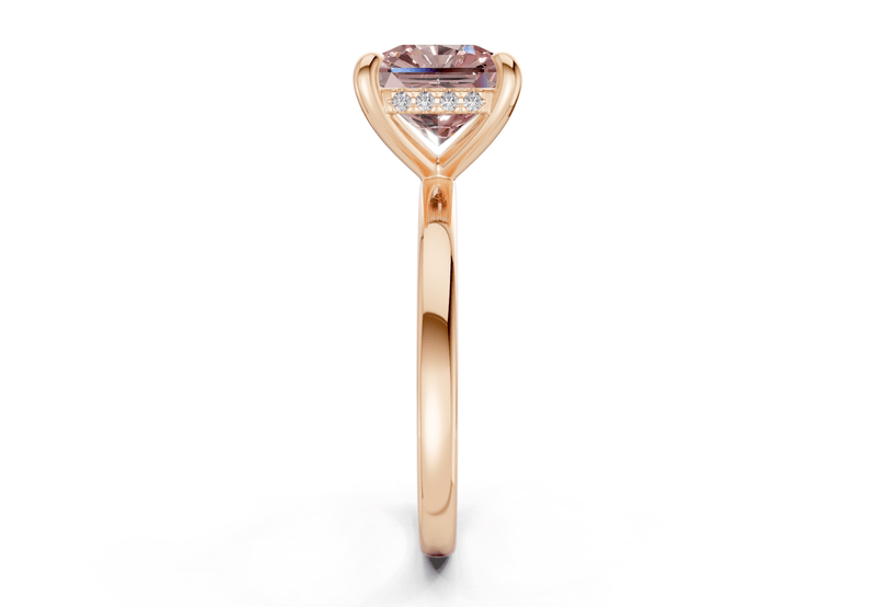 Solstice Pink Diamond Solitaire Radiant Squareuare Cut 1.8mm Engagement Ring - Ring Premier