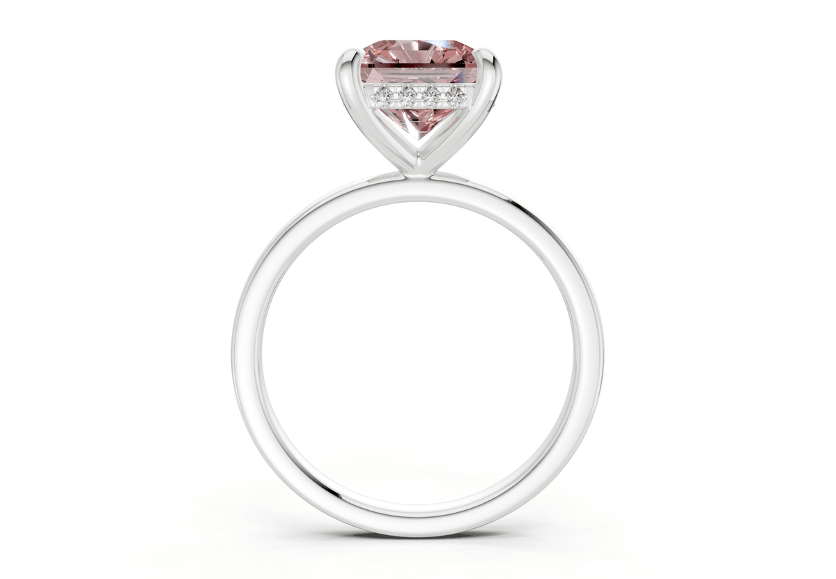 Solstice Pink Diamond Solitaire Radiant Squareuare Cut 1.8mm Engagement Ring