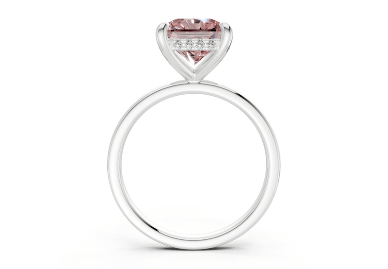 Solstice Pink Diamond Solitaire Radiant Squareuare Cut 1.8mm Engagement Ring - Ring Premier