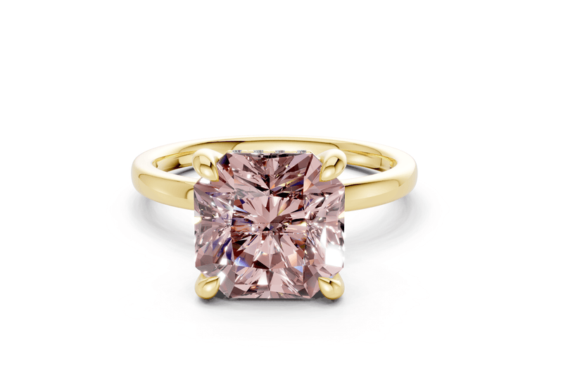 Solstice Pink Diamond Solitaire Radiant Squareuare Cut 1.8mm Engagement Ring