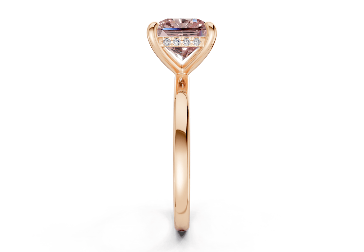 Solstice Pink Diamond Solitaire Radiant Squareuare Cut 2mm Engagement Ring