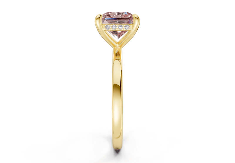 Solstice Pink Diamond Solitaire Radiant Squareuare Cut 2mm Engagement Ring - Ring Premier