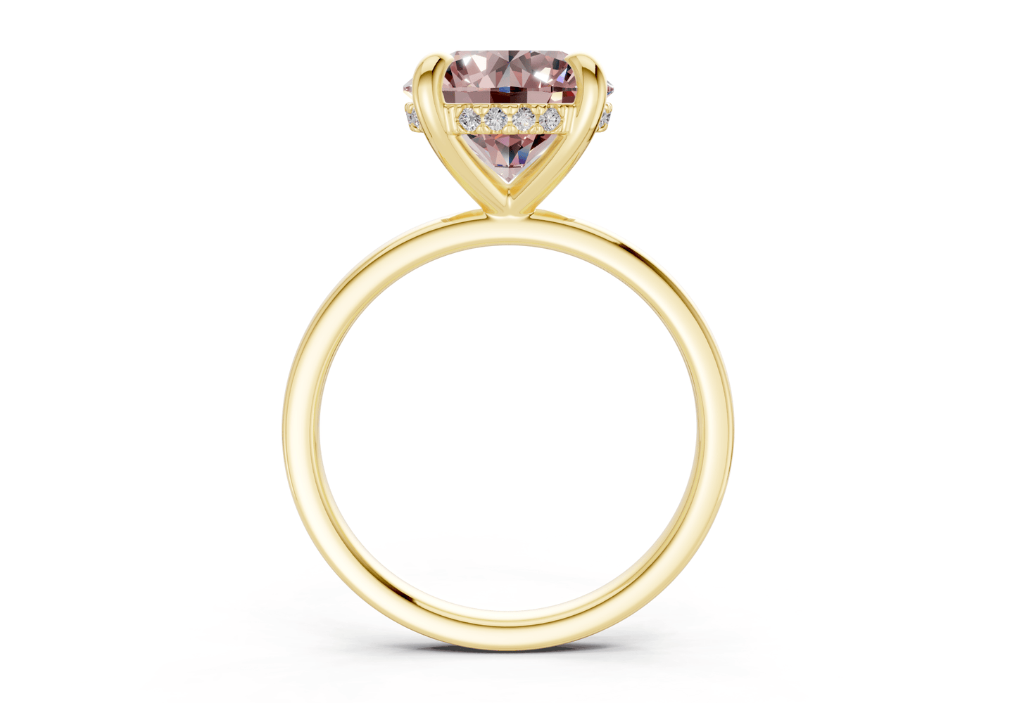 Solstice Pink Diamond Solitaire Round Cut 1.8mm Engagement Ring - Ring Premier