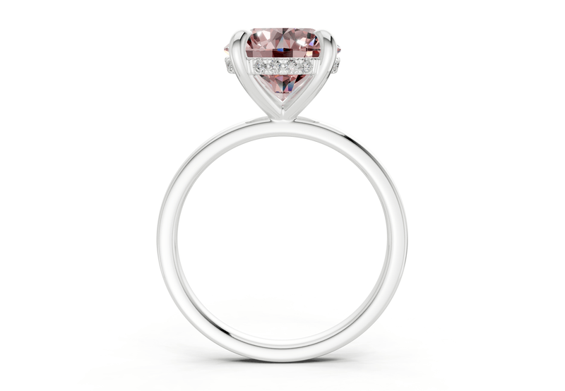 Solstice Pink Diamond Solitaire Round Cut 2mm Engagement Ring - Ring Premier
