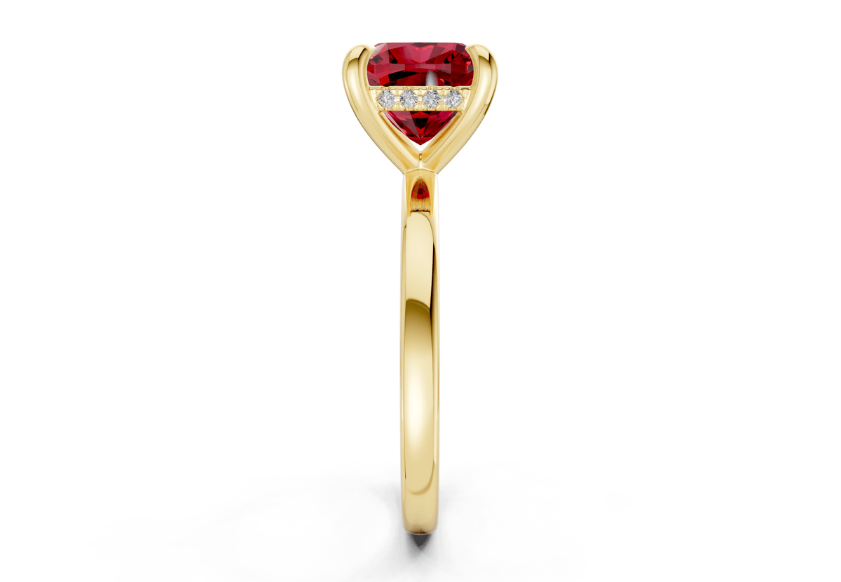Solstice Ruby Gemstone Solitaire Cushion Squareuare Cut 1.8mm Engagement Ring