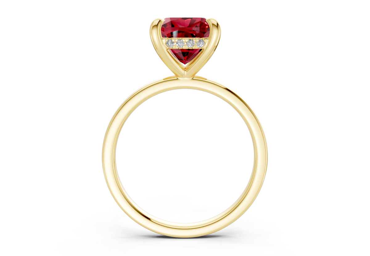 Solstice Ruby Gemstone Solitaire Cushion Squareuare Cut 2.3mm Engagement Ring