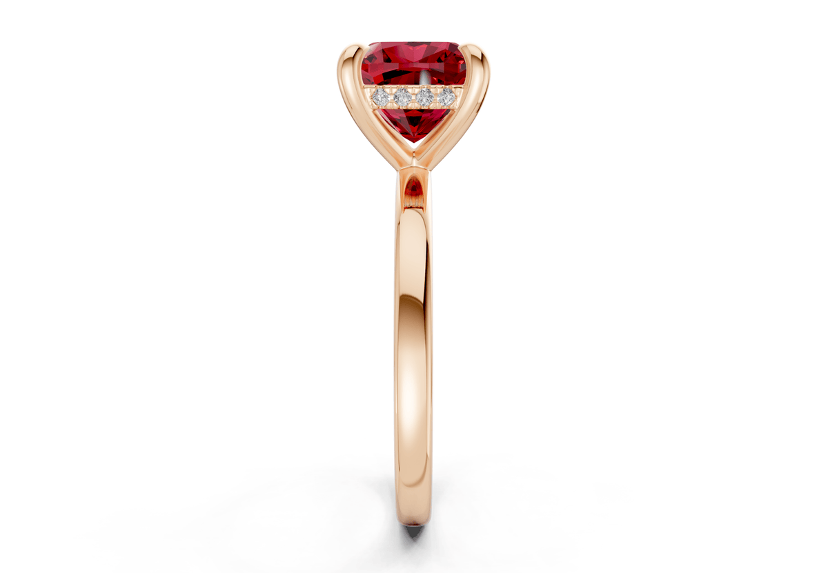 Solstice Ruby Gemstone Solitaire Cushion Squareuare Cut 2mm Engagement Ring