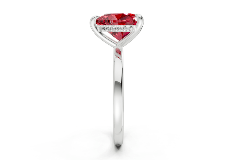 Solstice Ruby Gemstone Solitaire Heart Cut 1.8mm Engagement Ring - Ring Premier