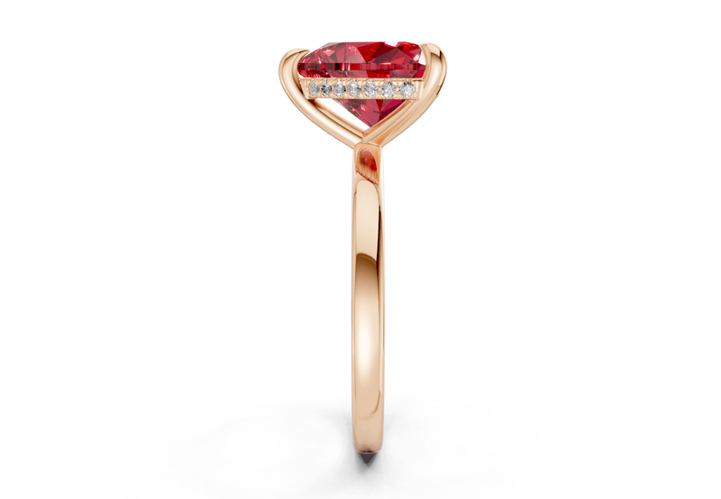 Solstice Ruby Gemstone Solitaire Heart Cut 1.8mm Engagement Ring - Ring Premier