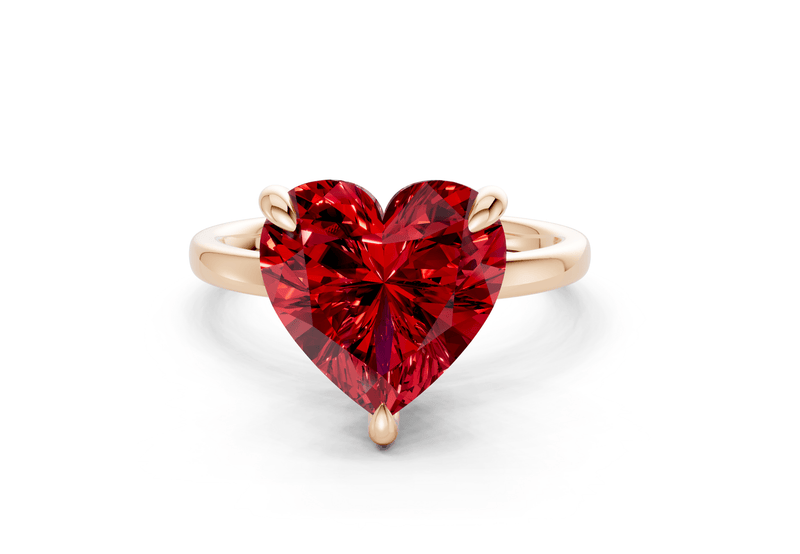 Solstice Ruby Gemstone Solitaire Heart Cut 2mm Engagement Ring - Ring Premier