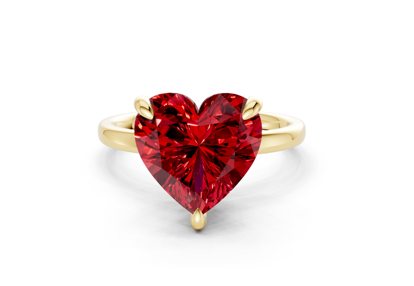 Solstice Ruby Gemstone Solitaire Heart Cut 2mm Engagement Ring - Ring Premier