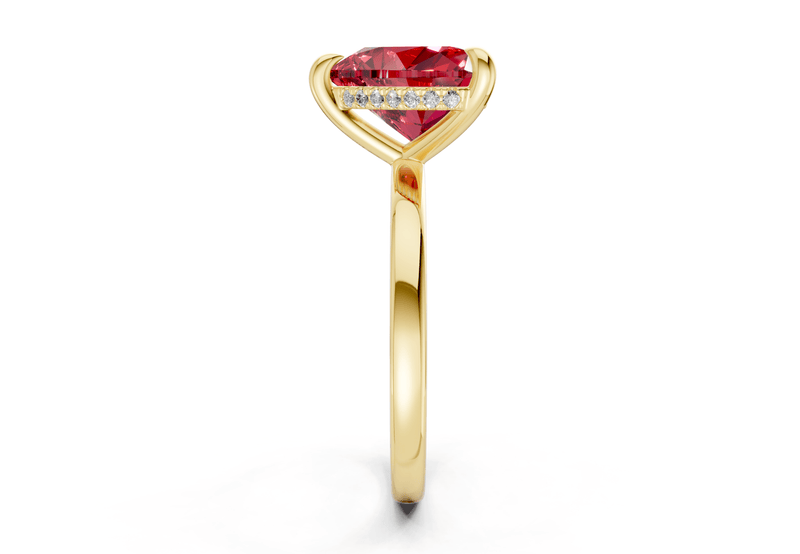 Solstice Ruby Gemstone Solitaire Heart Cut 2mm Engagement Ring - Ring Premier