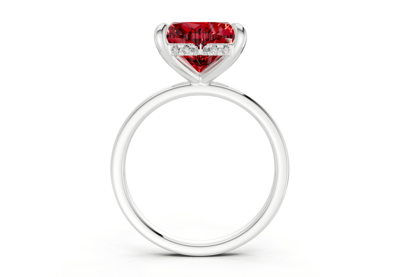 Solstice Ruby Gemstone Solitaire Heart Cut 2mm Engagement Ring - Ring Premier